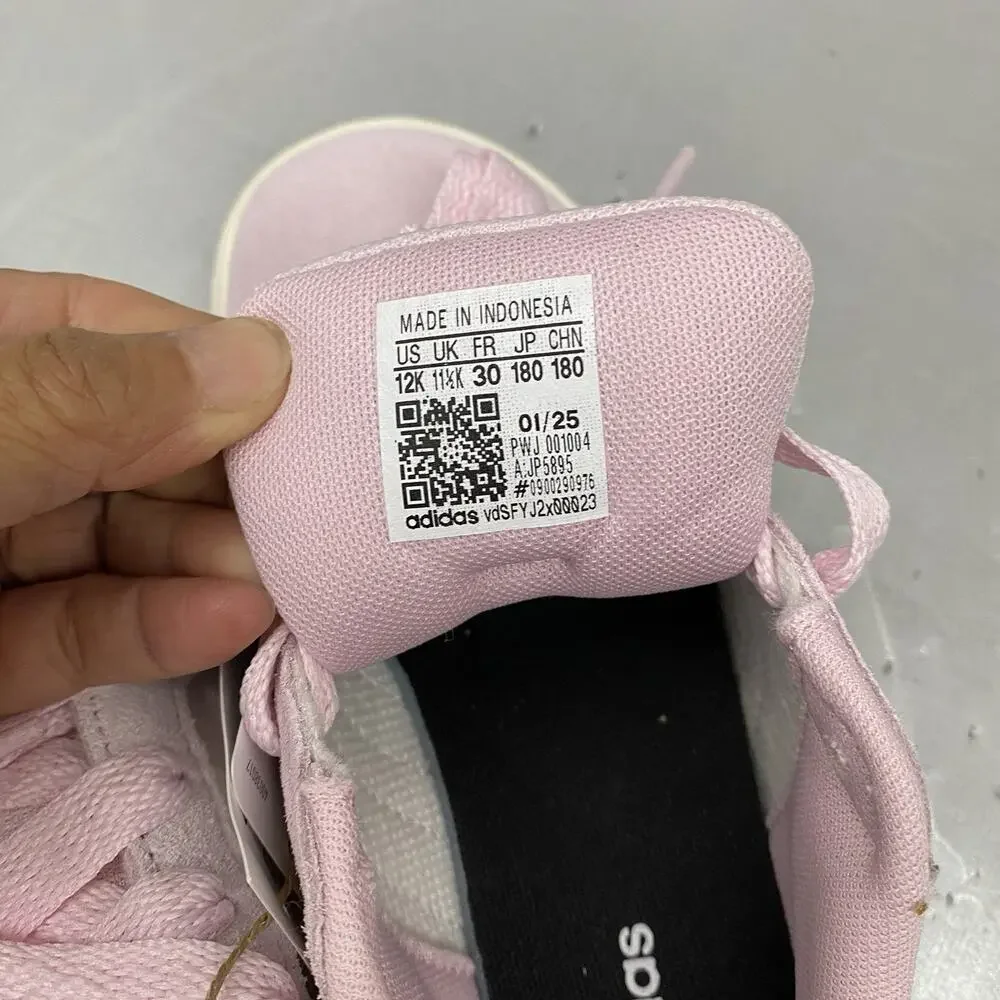 Adidas Grand Court 00s K Kids Sneakers 12K Clear Pink Suede Gum JP5895 NWT